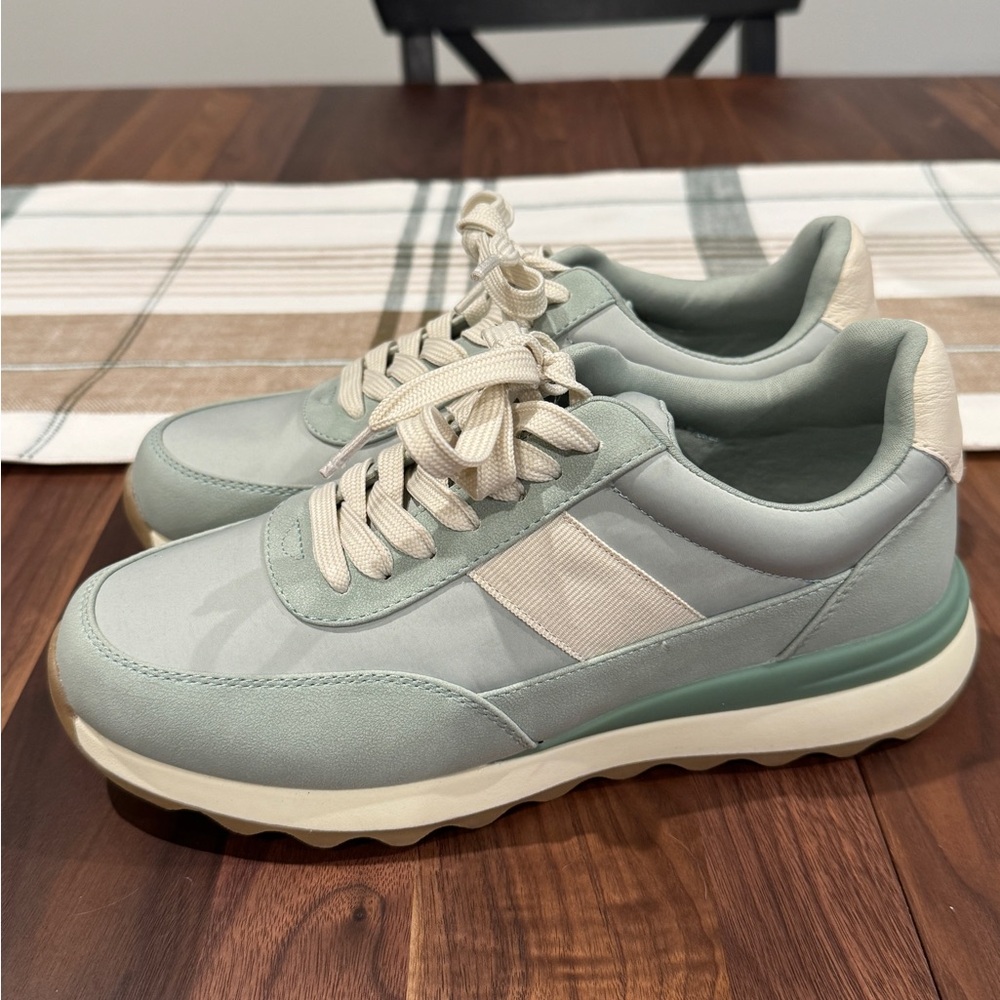 Dolce Vita Green and Cream Casual Sneakers